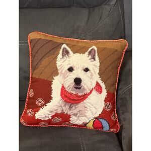 West Highland White Terrier Needlepoint Dog Pillow Ball Costume Kerchief